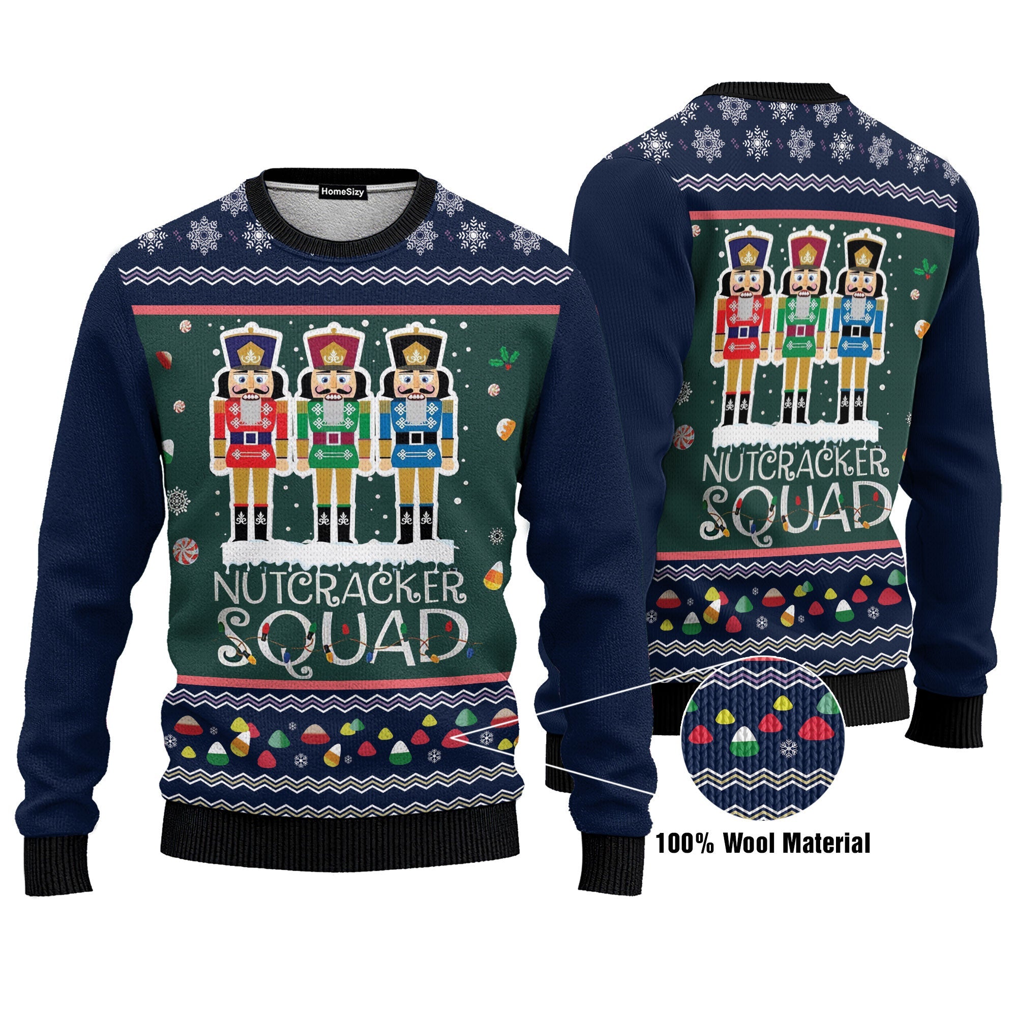 Nutcracker Squad Holiday Ugly Christmas Sweater for Men and Women