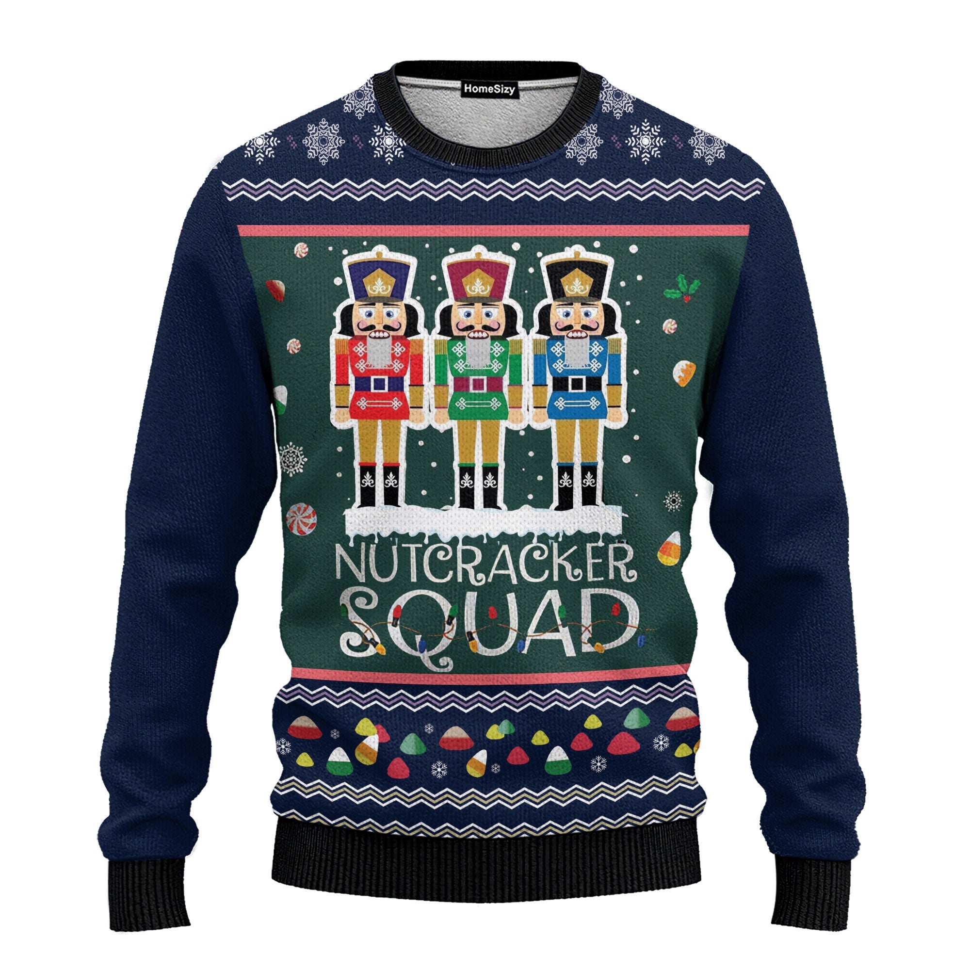 nutcracker squad holiday ugly christmas sweater for men and women quvzc