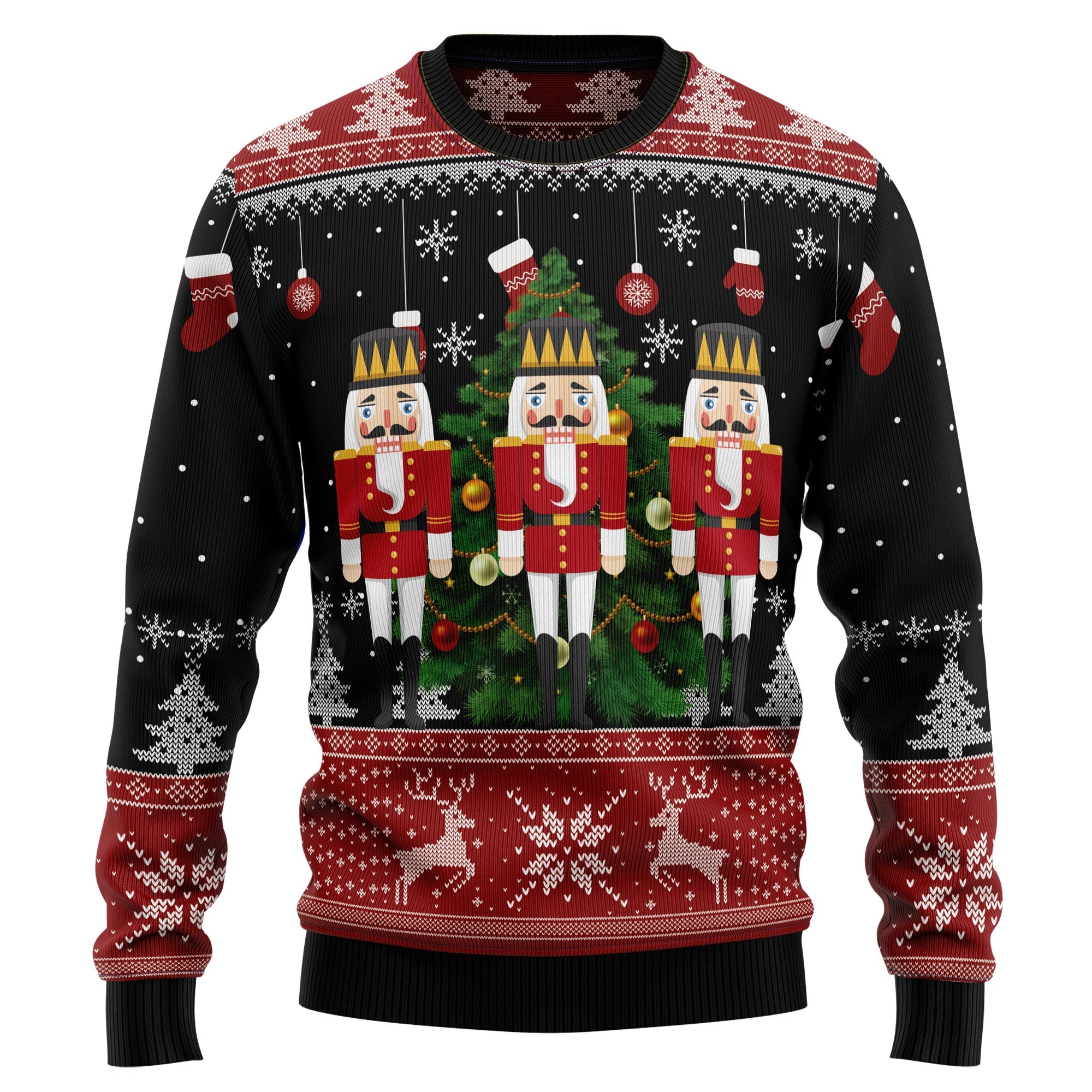 nutcracker themed christmas tree ugly sweater for holiday cheer pbmrp