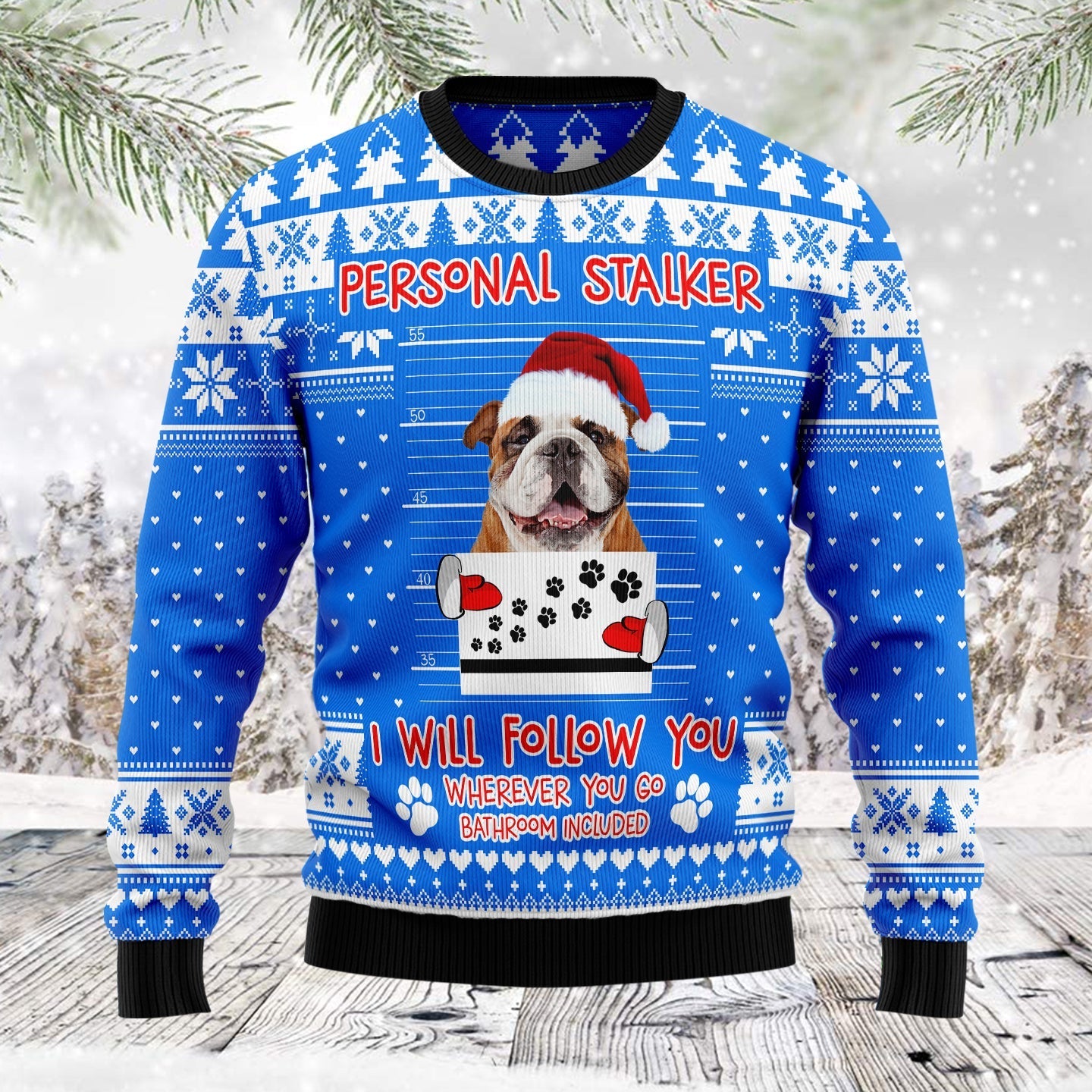 personalized stalker bulldog ugly holiday sweater ge1qb