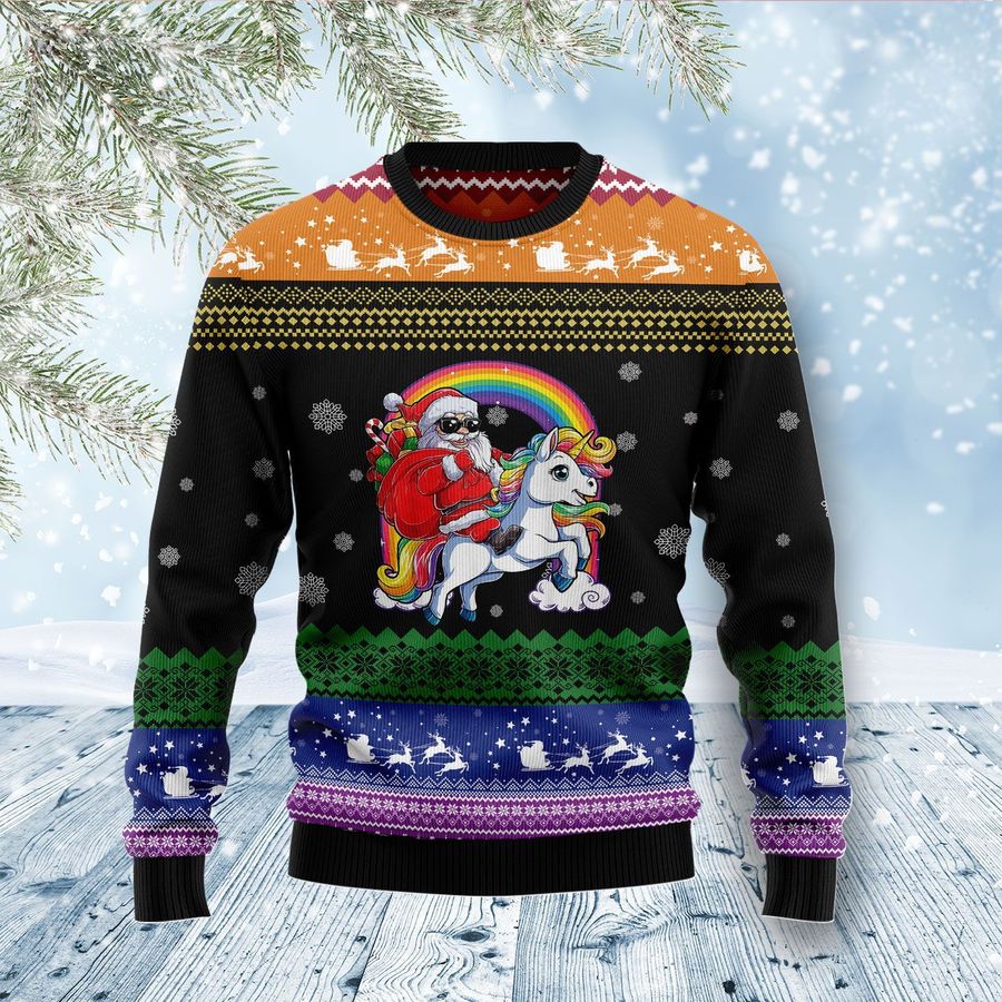 rainbow unicorn lgbt pride ugly sweater 0ftlz