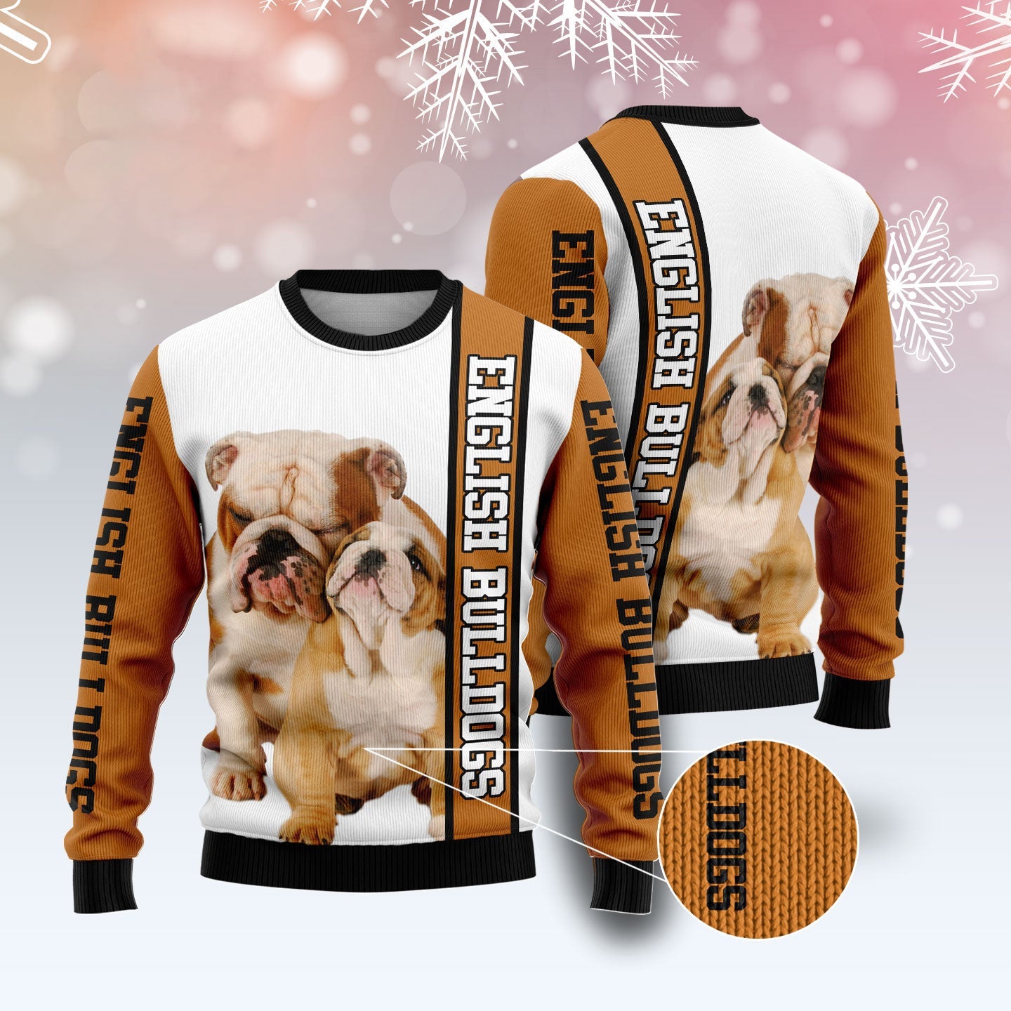 Rescued English Bulldog Holiday Sweater