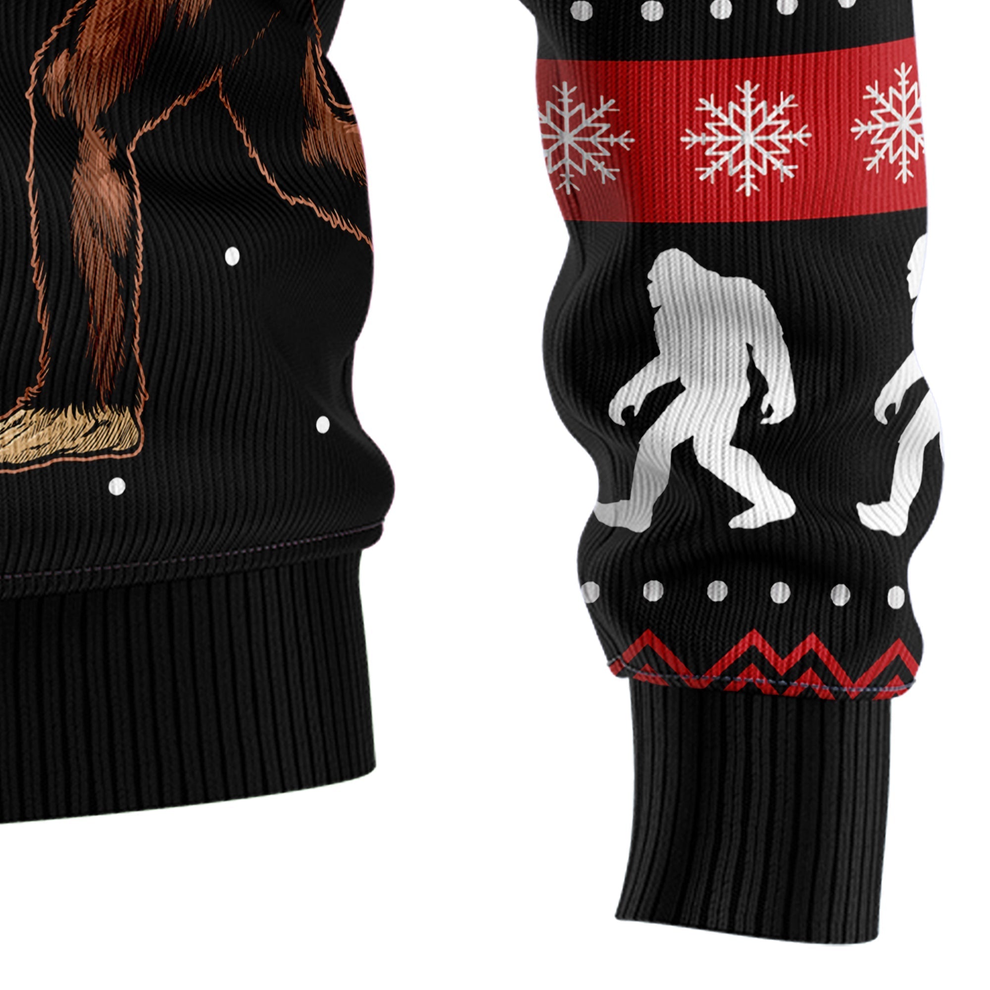 Retro Bigfoot Ugly Sweater for Christmas Parties and Holiday Celebrations