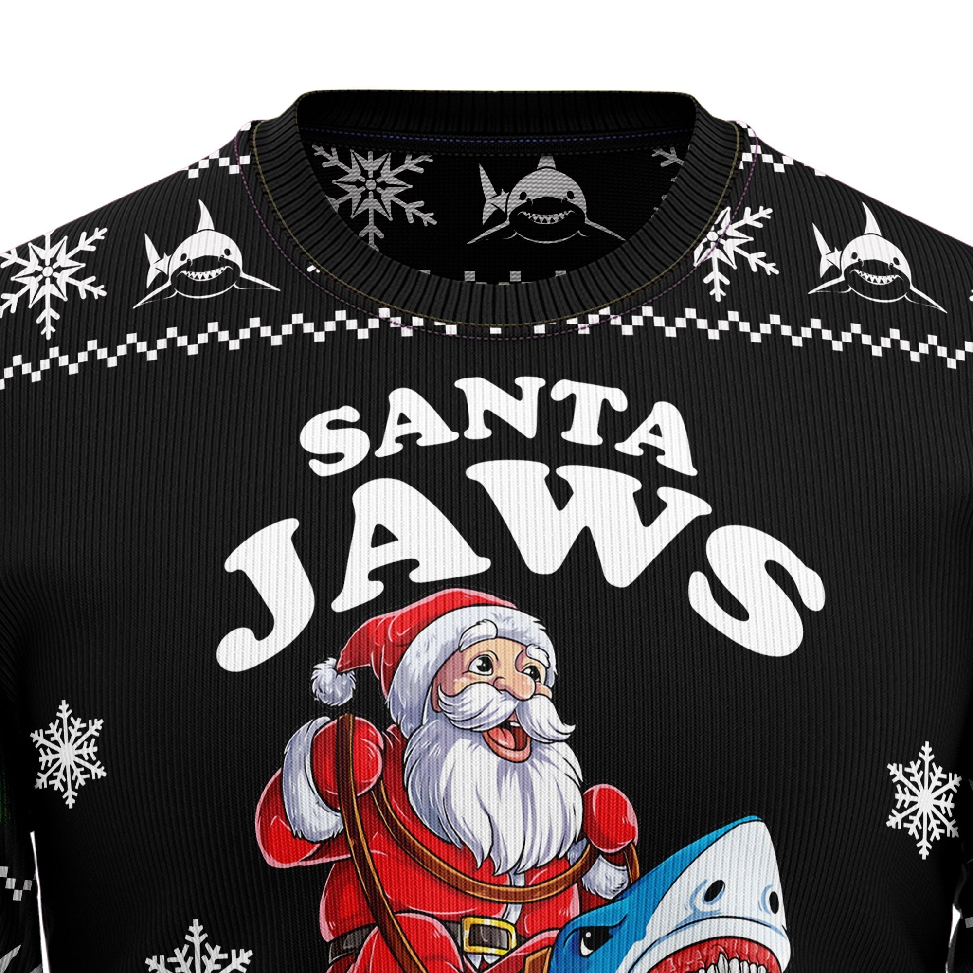 Santa Jaws Ugly Christmas Sweater for Men and Women