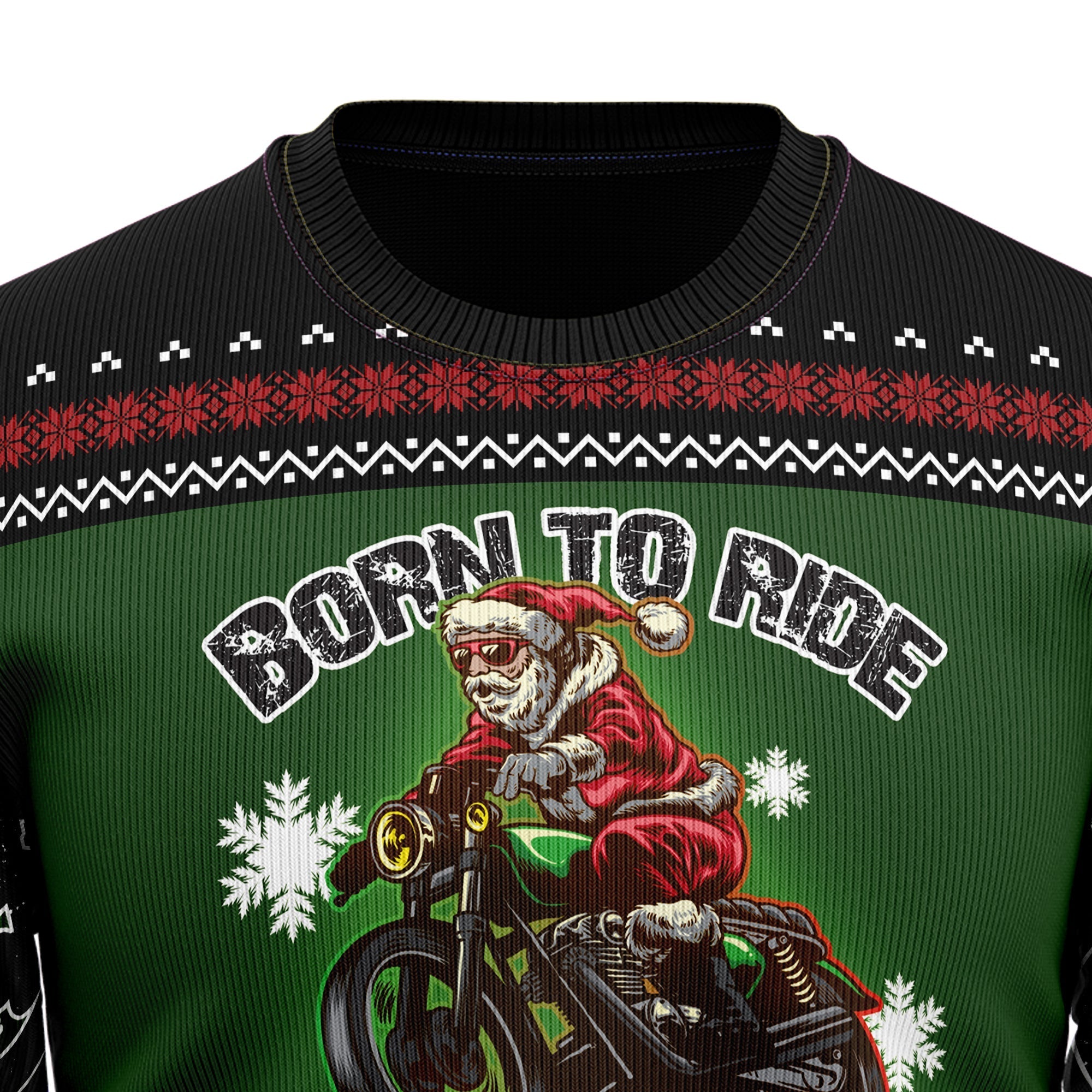 Santa’s Born to Ride Christmas Ugly Sweater