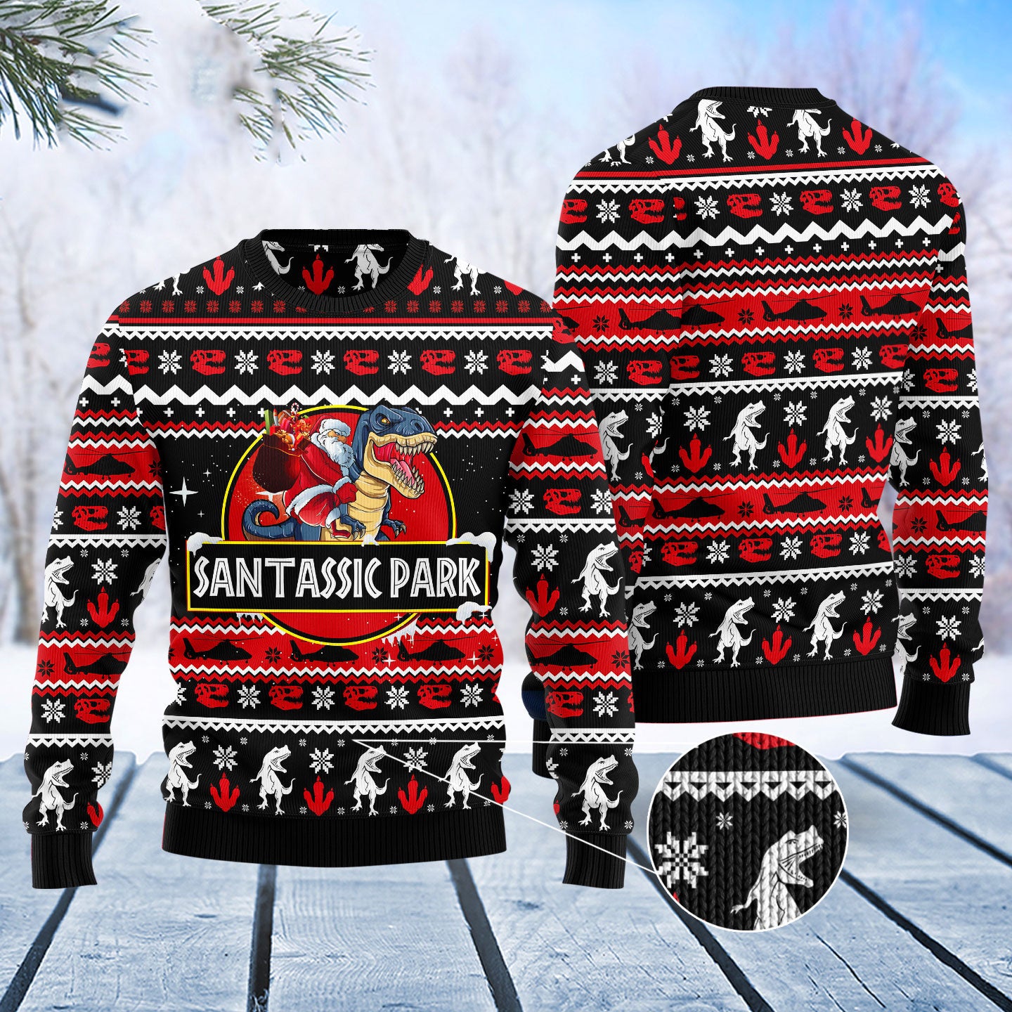 Santassic Park Ugly Christmas Sweater – Funny Holiday Jumper