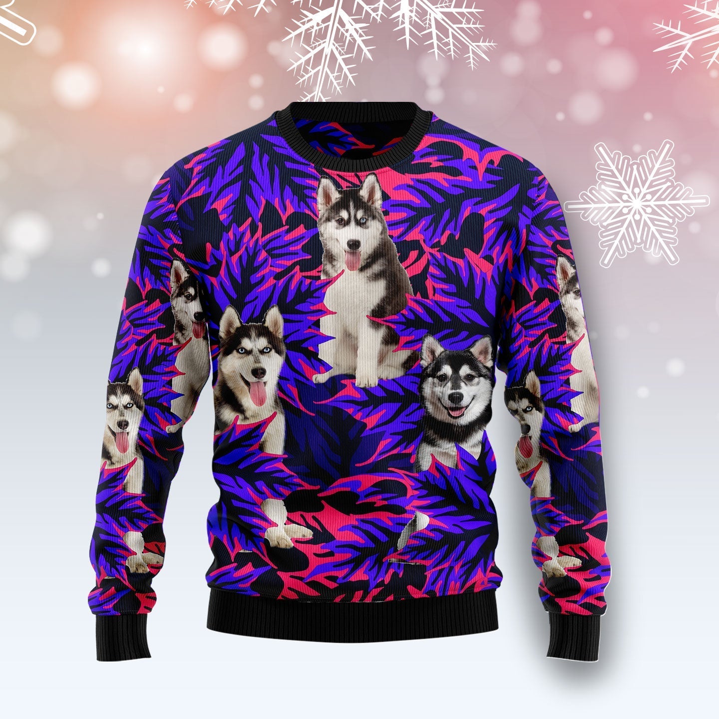 siberian husky holiday ugly sweater for dog lovers gnmb6