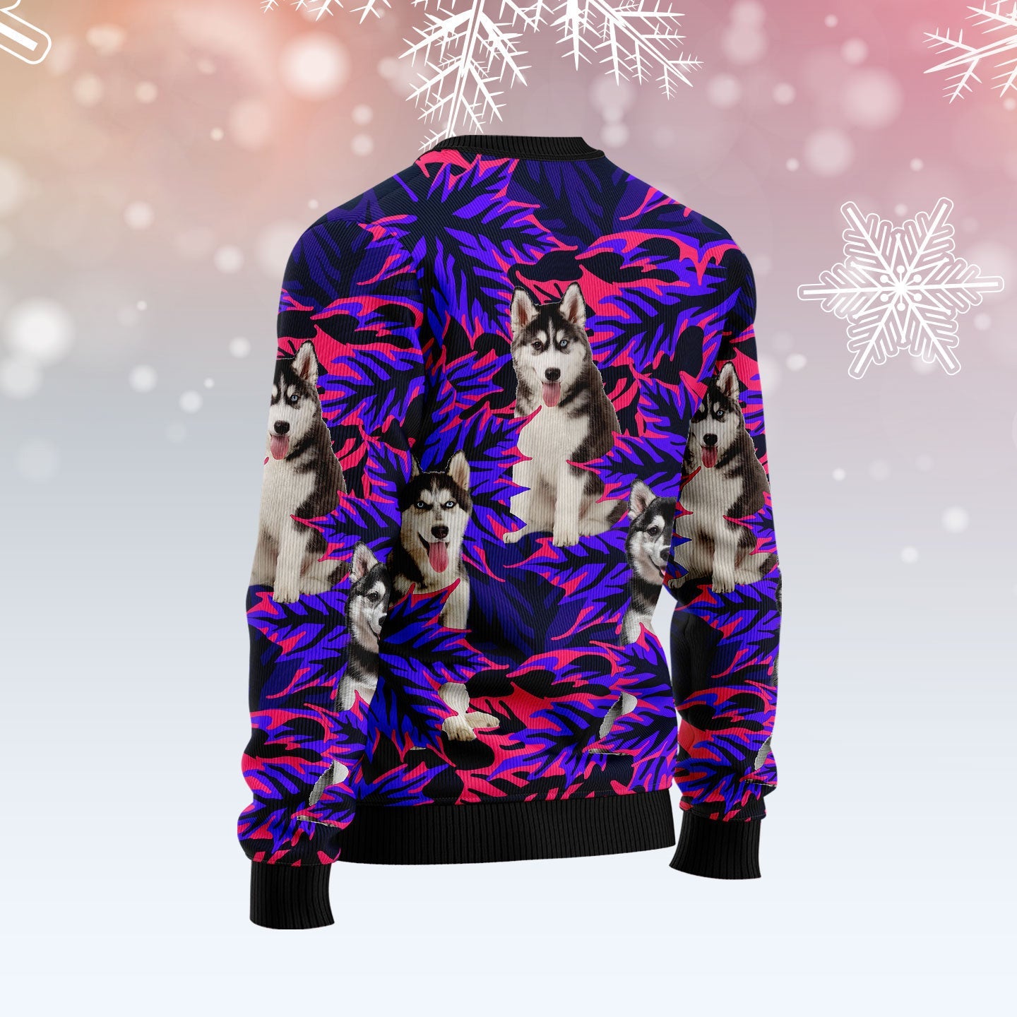 Siberian Husky Holiday Ugly Sweater for Dog Lovers