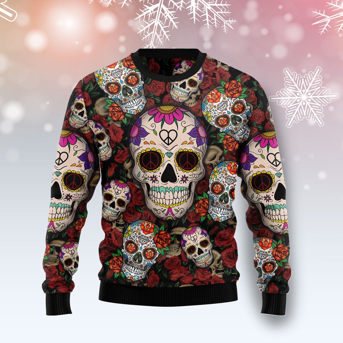 sugar skull christmas sweater funny ugly holiday apparel rgwfj