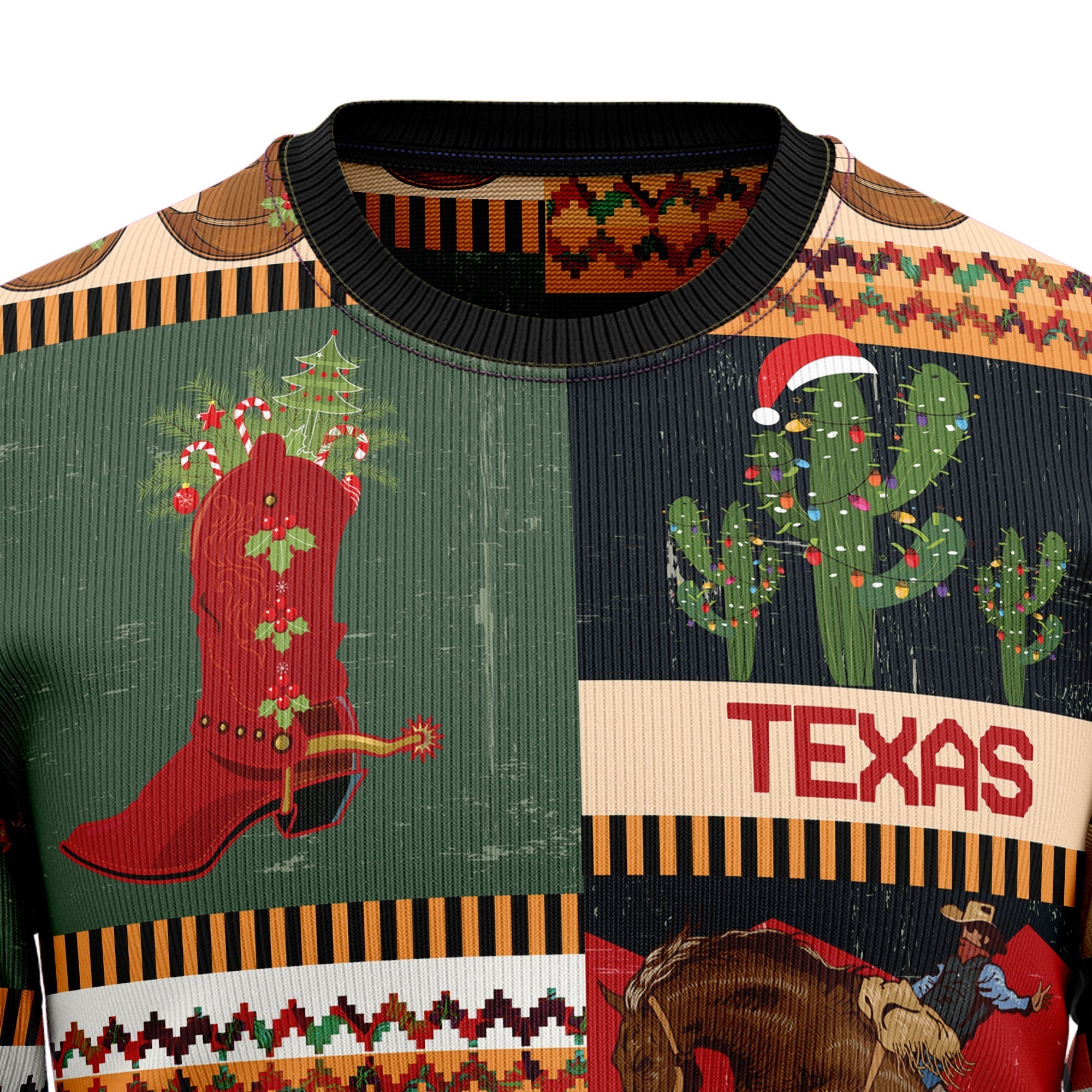 Texas Themed Ugly Christmas Sweater for Holiday Parties and Festive Celebrations