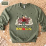 Home Alone Christmas Sweatshirt – Funny Christmas Sweater, Home Alone Christmas Crewneck – Matching Christmas Sweater