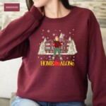 Home Alone Christmas Sweatshirt – Funny Christmas Sweater, Home Alone Christmas Crewneck – Matching Christmas Sweater