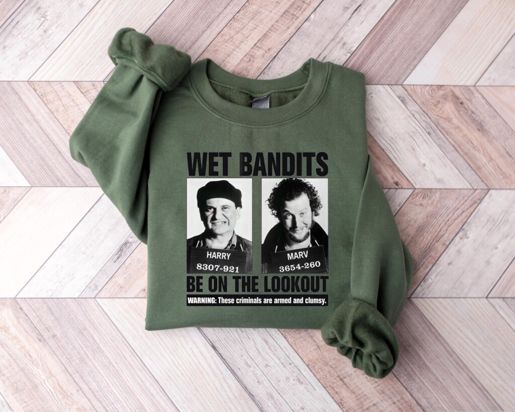 Wet Bandits Mugshot Sweatshirt – Funny Home Alone Christmas Movie Crewneck