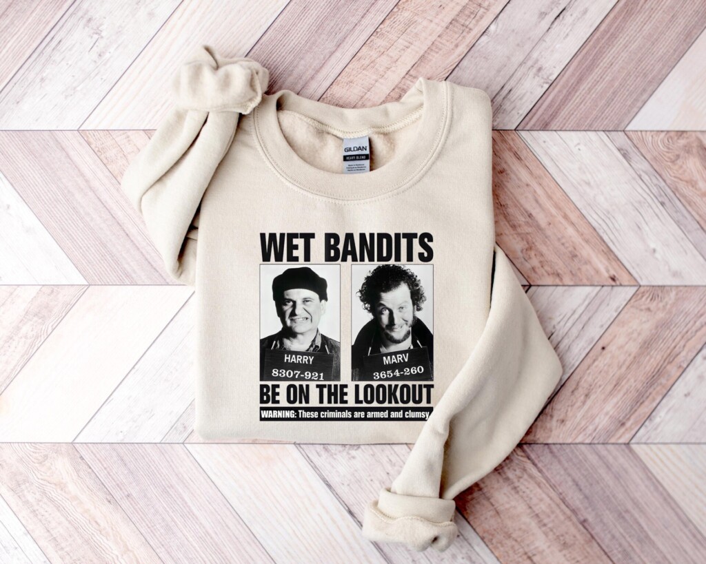 Wet Bandits Mugshot Sweatshirt – Funny Home Alone Christmas Movie Crewneck