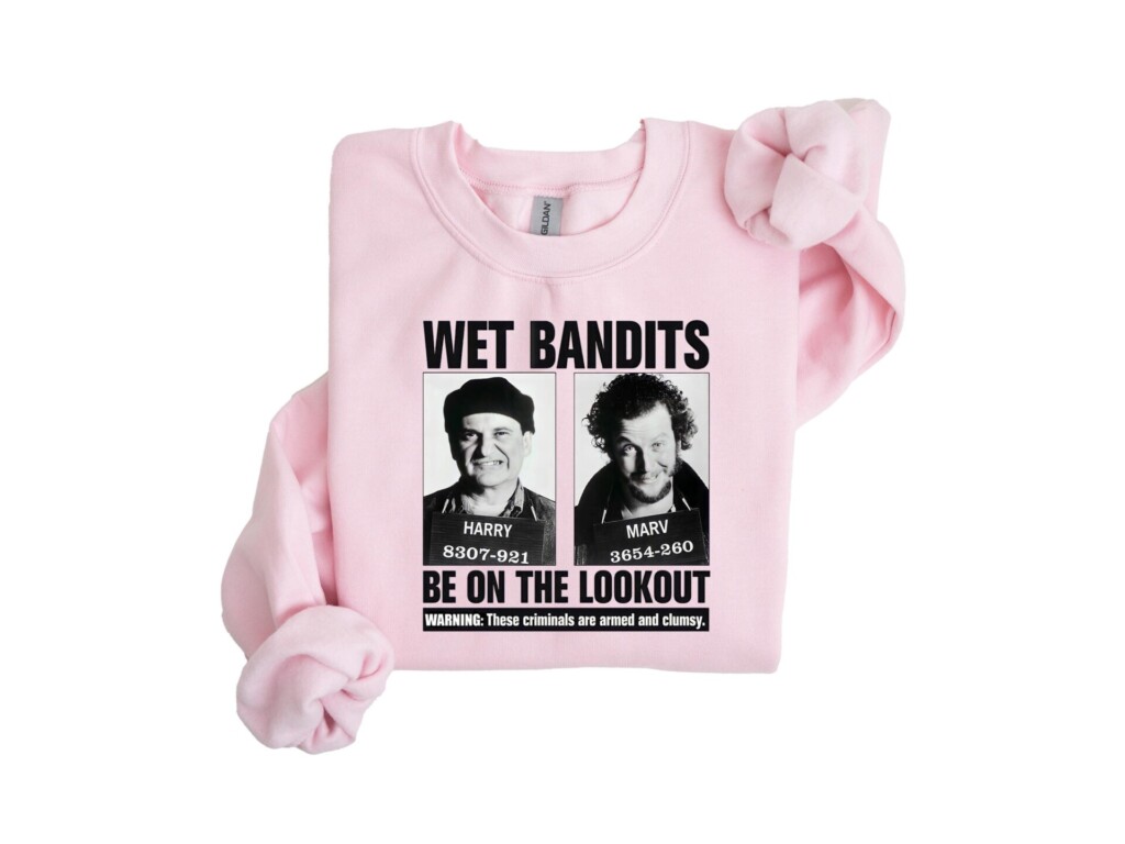 Wet Bandits Mugshot Sweatshirt – Funny Home Alone Christmas Movie Crewneck